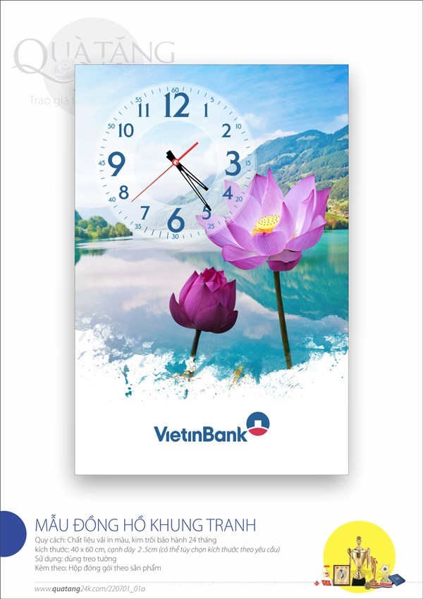 Đồng hồ khung tranh Vietinbank