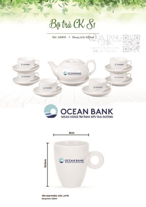 Bộ ấm chén ngân hàng Ocean Bank