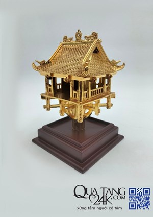 Mô hình chùa một cột mạ vàng 24k