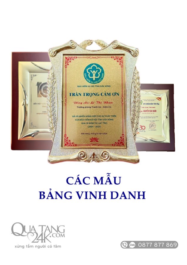 Các mẫu bảng vinh danh