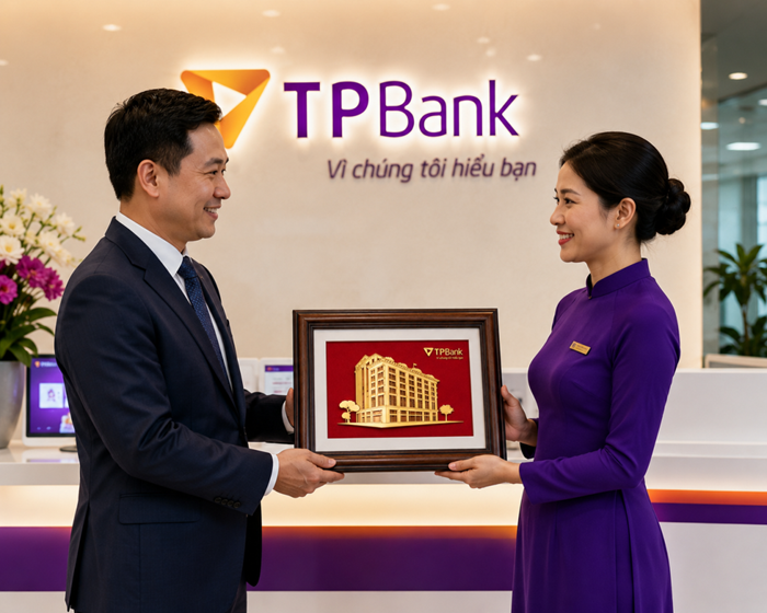 Khung Tranh Mạ Vàng 24k- Ngân hàng TP Bank