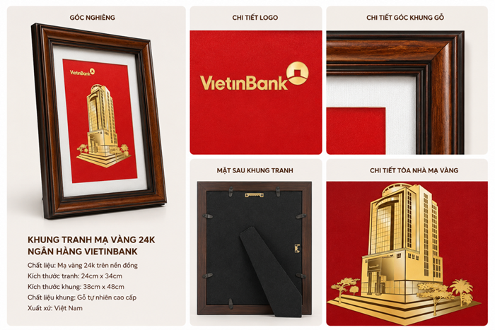 Khung Tranh Mạ Vàng 24k- Ngân Hàng Vietinbank